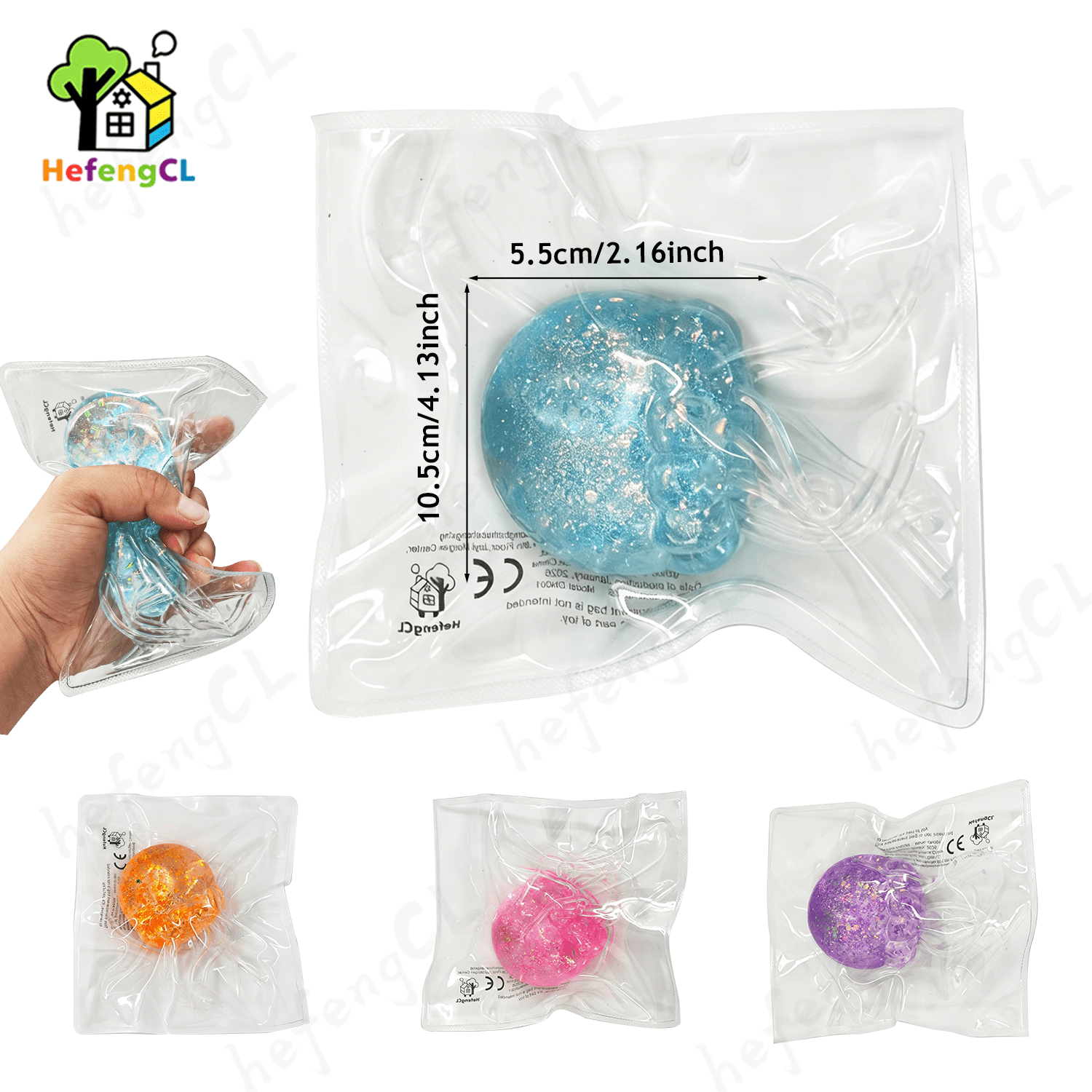 Jellyfish Squeeze Toy, Stress Relief Malt Ball